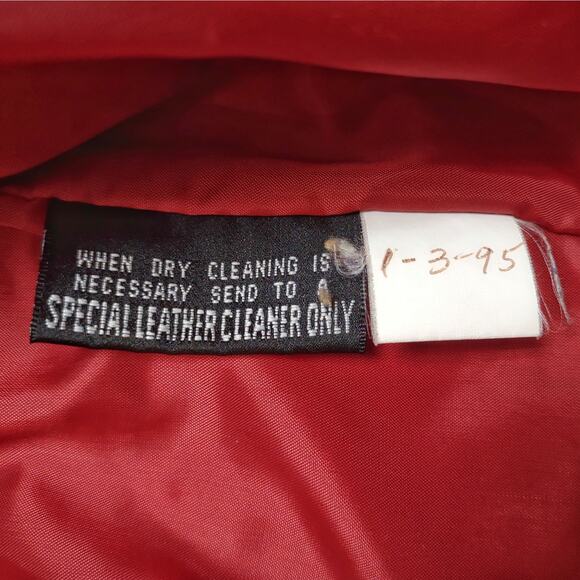 LUIS ALVEAR Vintage Red Suede Coat Size M Leather Bomber Jacket Oversized Unisex - Picture 14 of 15